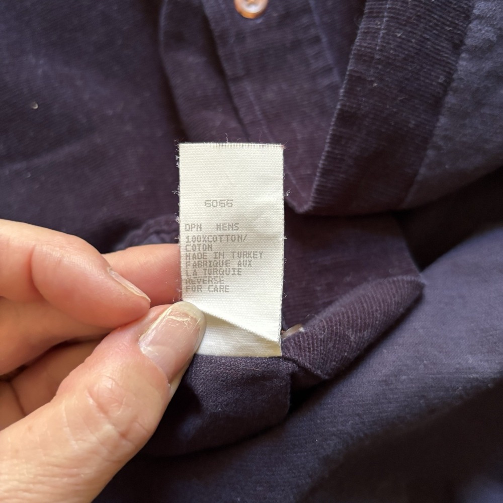 VTG Woolrich Corduroy Navy Blue Button Up Shirt Shacket Men's Large 100% Cotton - Picture 10 of 10